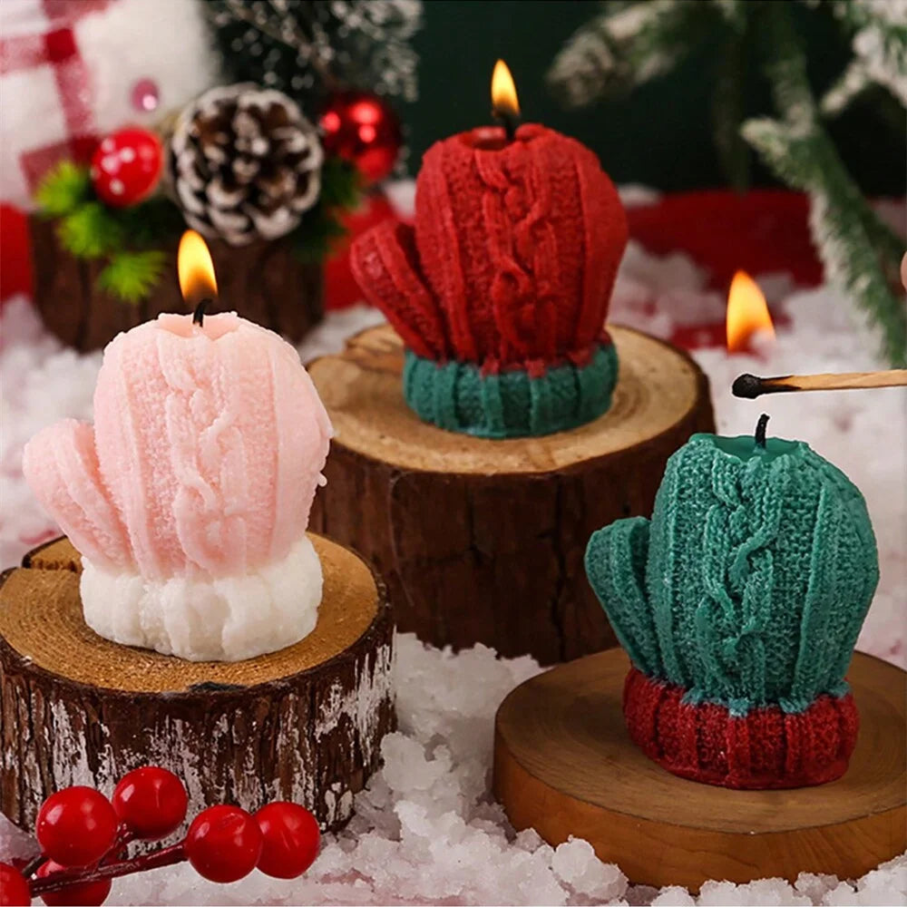 Christmas Gloves Scented Candle for Weddings Birthdays New Year Gift Photoprops Aromatherapy Candles Home Festive Ambiance Decor