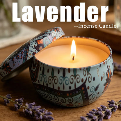 Candele profumate a forma di fiore in latta | 4 fragranze | Con oli essenziali | Casa, ufficio, yoga e meditazione