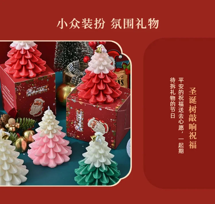 2026 Scented candle Christmas Tree Aromatic Candle with Hand Gift Ins Creative Home Decoration Set Shooting Props Holiday Gift