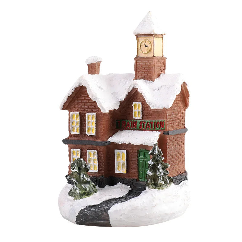 Light-Up Christmas Village House – Battery LED Resin Ornament