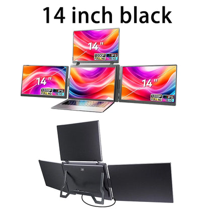 Rospider Extensor portátil de triple pantalla para portátiles – 14" a 18,5", FHD IPS, Plegable, Compatible con MacBook y Windows