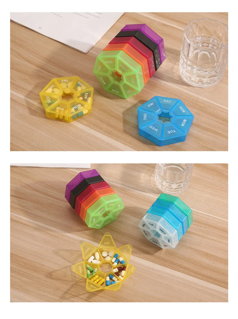 7-Day Pill Organizer – Compact Weekly Vitamin Case