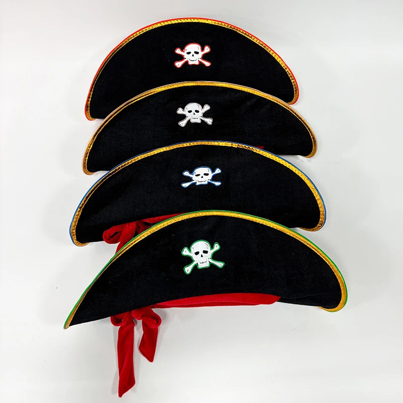 LED Light-Up Pirate Captain Hat - Glowing Tricorn Costume Hat for Halloween & Parties
