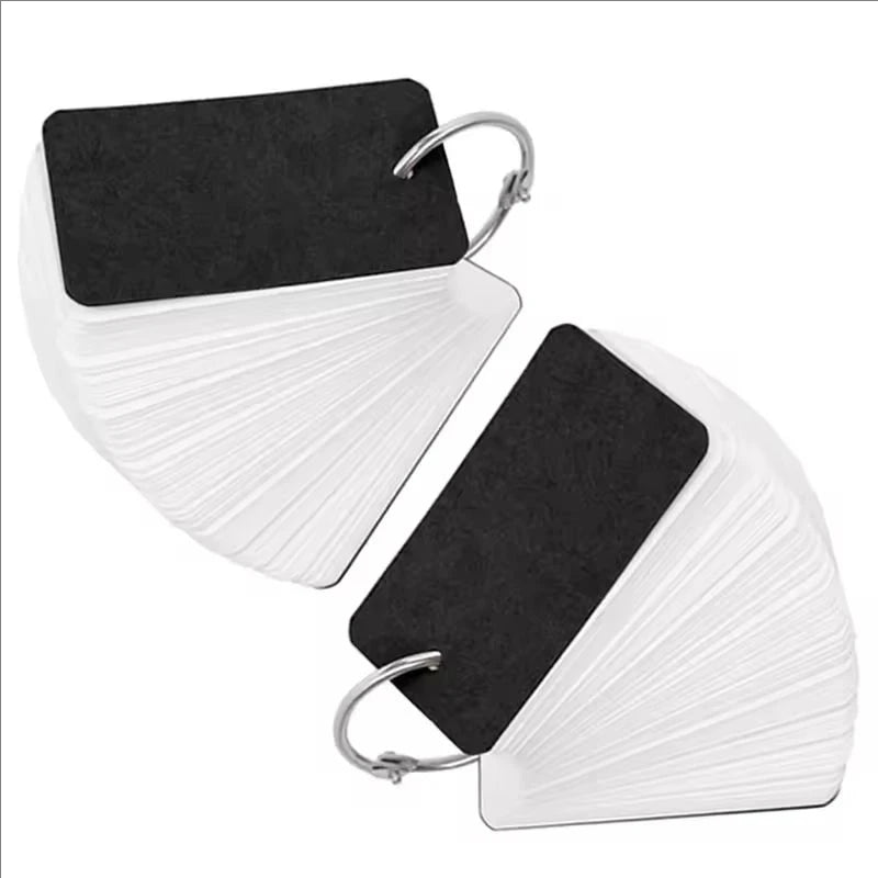 Kraft Paper Blank Flashcards with Binder Rings Spiral Notepads Detachable Kids Mini Notebooks Study Cards Book Kawaii Stationery