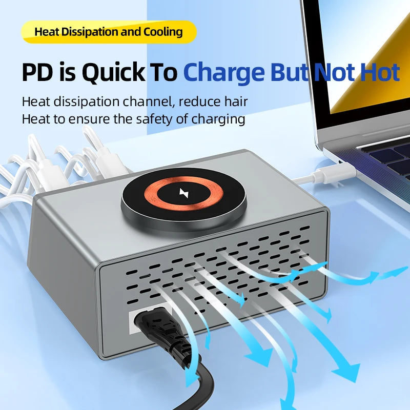 140W 8-Port USB-C PD & QC Fast Charger