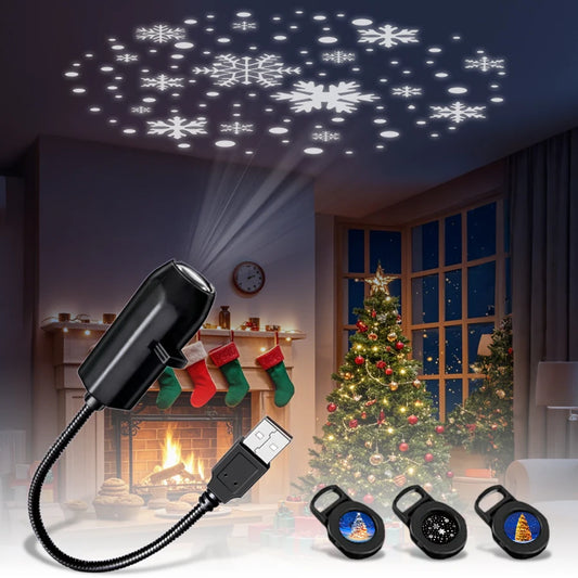 USB Projector Night Light – Christmas, Halloween & Planet Film Discs