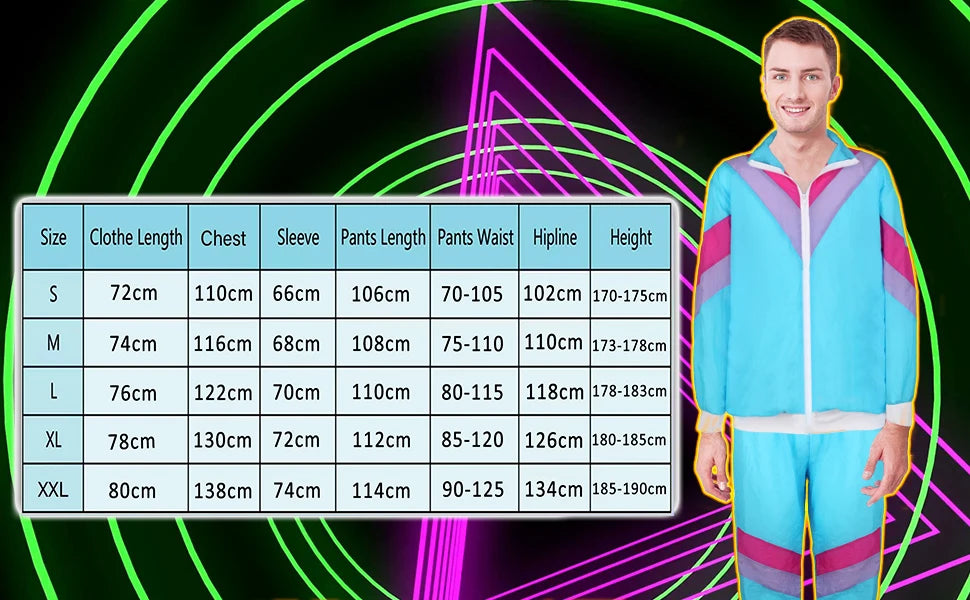 80s & 90s Retro Tracksuit Costume Set
