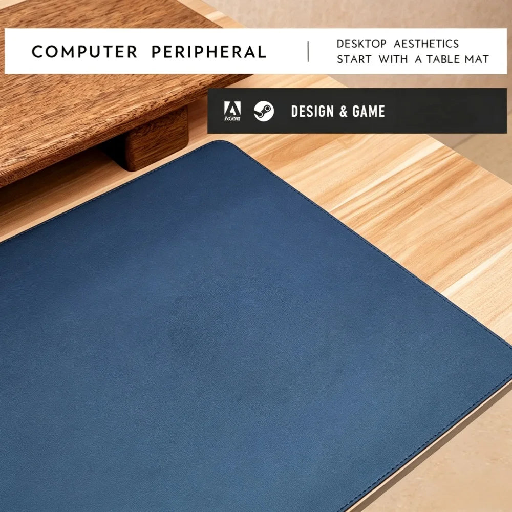 PU Leather Large Desk Mat Waterproof Anti‑Slip Office Desktop Pad Soft Large Mouse Pad For Laptop Keyboard Gaming Desk Mat