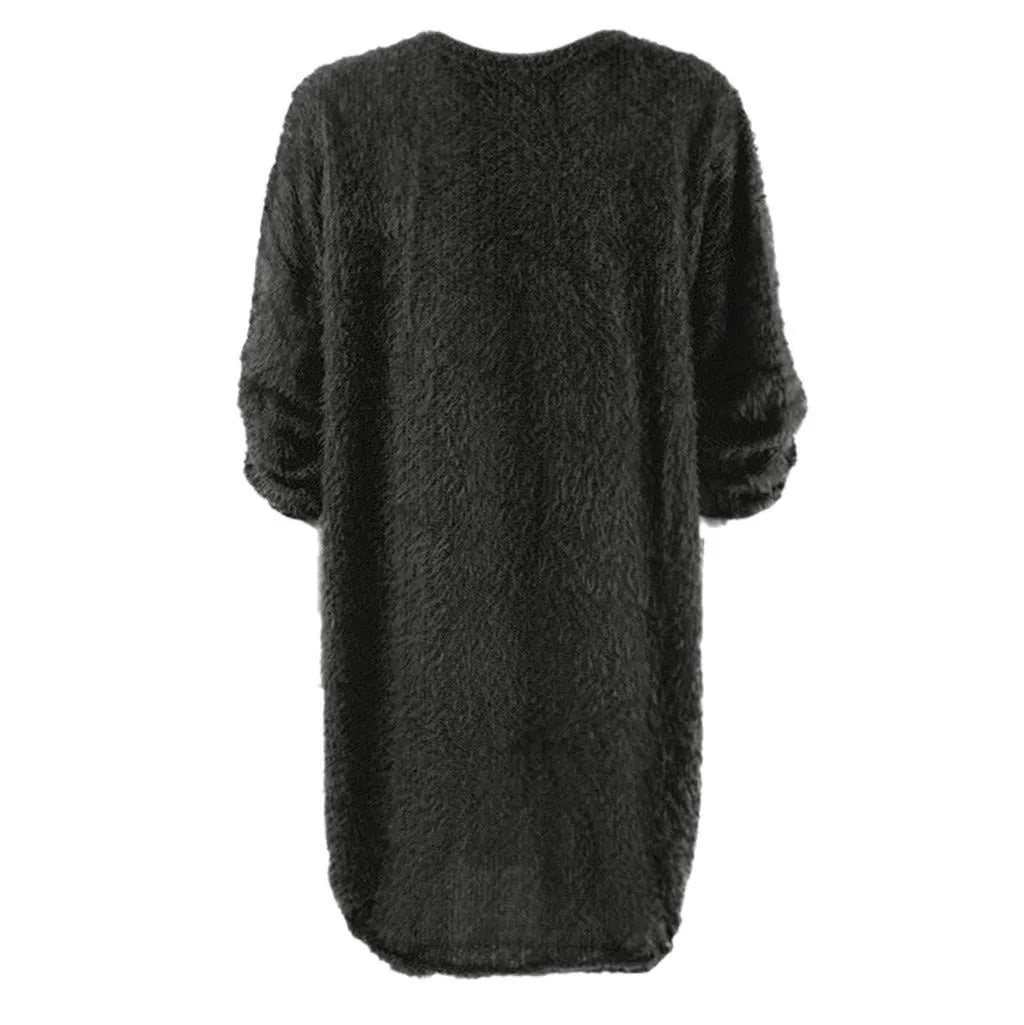 Women's Crewneck Knee-Length Sweater Dress