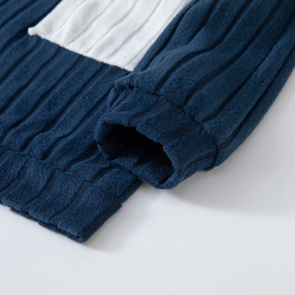 Conjunto de suéter y pantalones de bloques de color para niño - Atuendo de invierno de manga larga, tallas 90-130