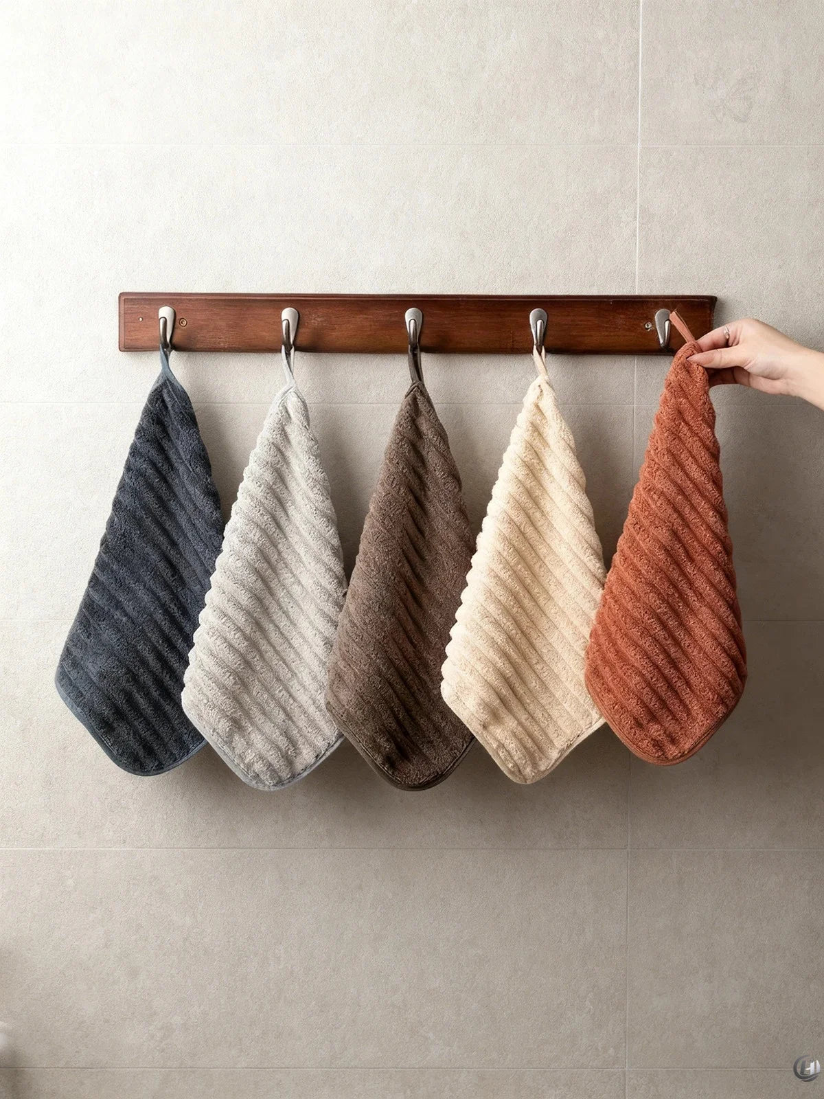 5-Piece Cotton Washcloth Set – Soft 30 × 30 cm Face Towels
