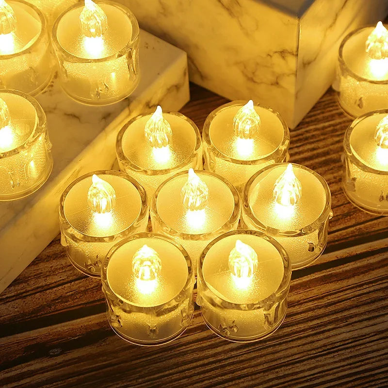 LED Flameless Pillar Candles Realistic Flickering Plastic Candle Night Light for Home Party Wedding Christmas Halloween Decor ﻿