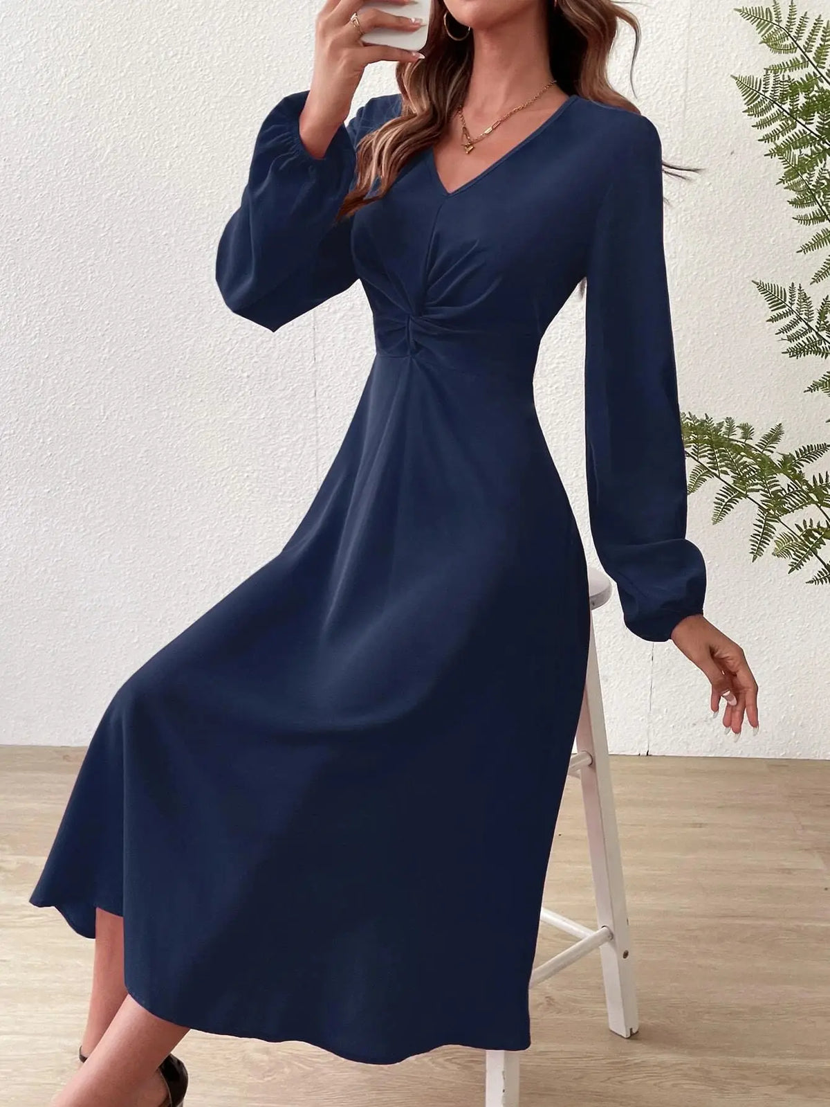 Women's V-Neck Long Dress