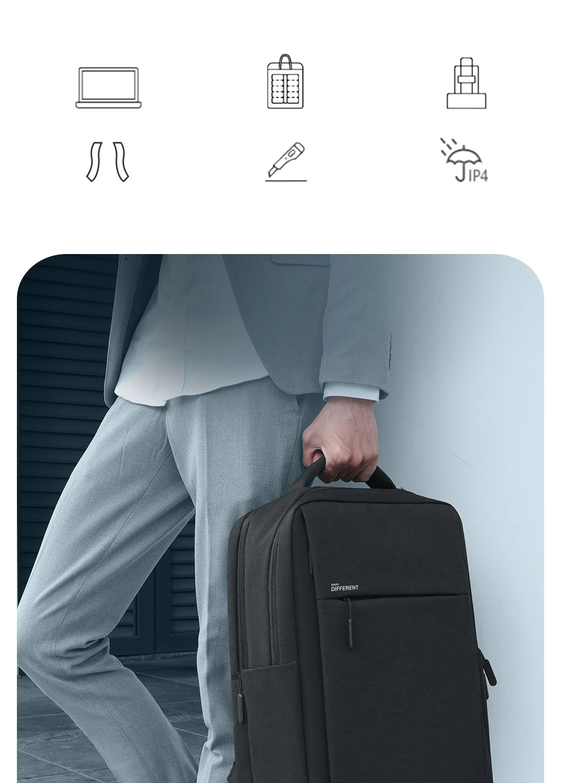 Anti-Theft Laptop Backpack - Travel Daypack & School Rucksack for Men and Women