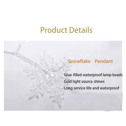 Snowflake Curtain Lights – 3.2 m LED Christmas Window Lights, 8 Modes