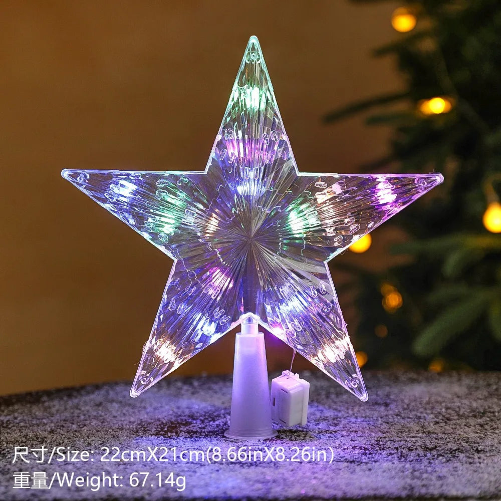Glitter Star Christmas Tree Topper – 15 cm Sparkling Star Ornament