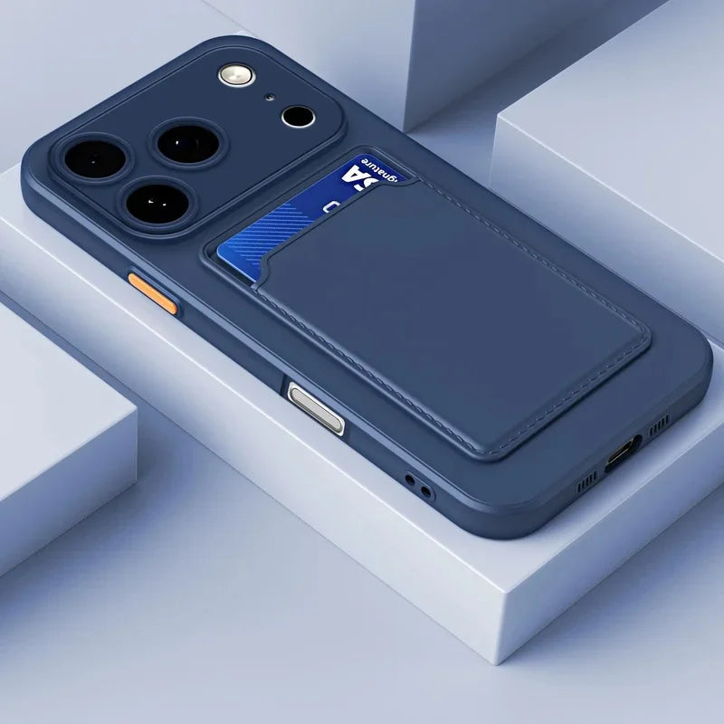 iPhone Card Holder Case with Camera Lens Protection