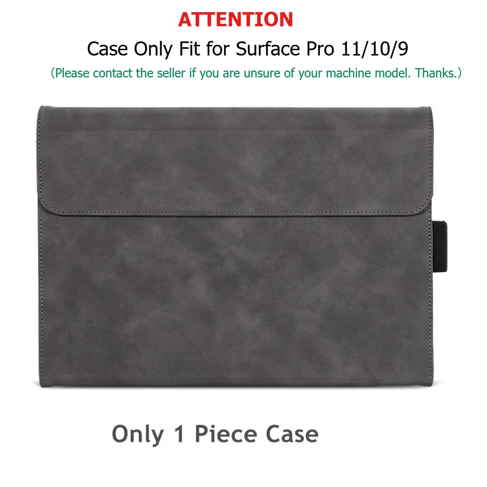 Business Cover for Microsoft Surface Pro 11/10/9 Portfolio Case 13inch Multiple Angle Stand Tpu Shell Compatible with Keyboard
