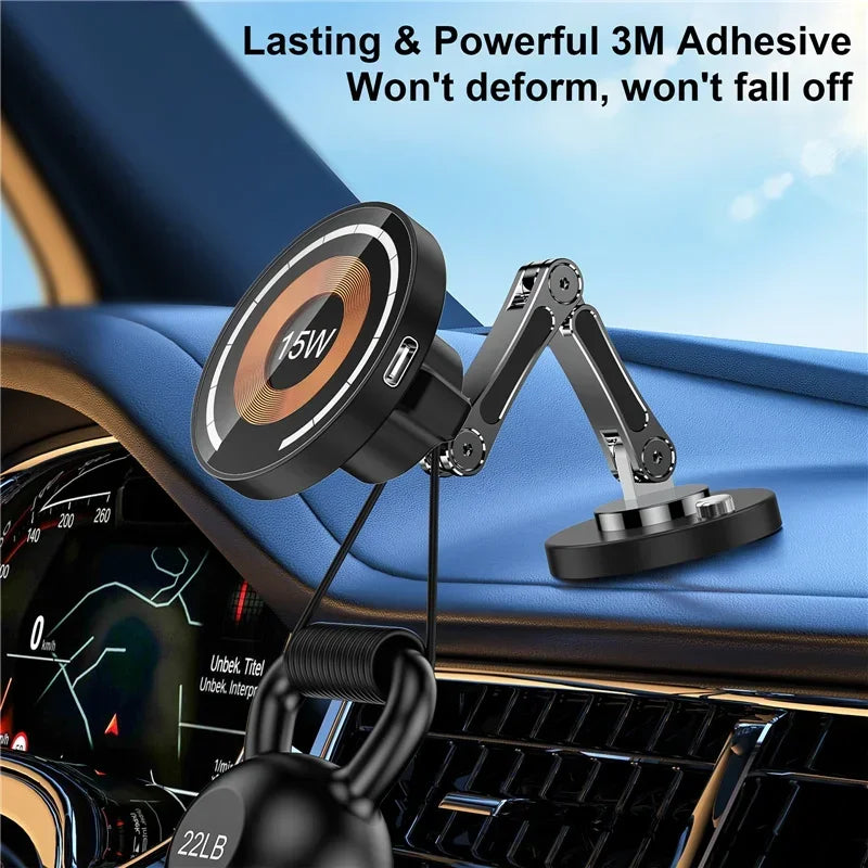 Magnetic Wireless Car Charger Stand & Phone Mount