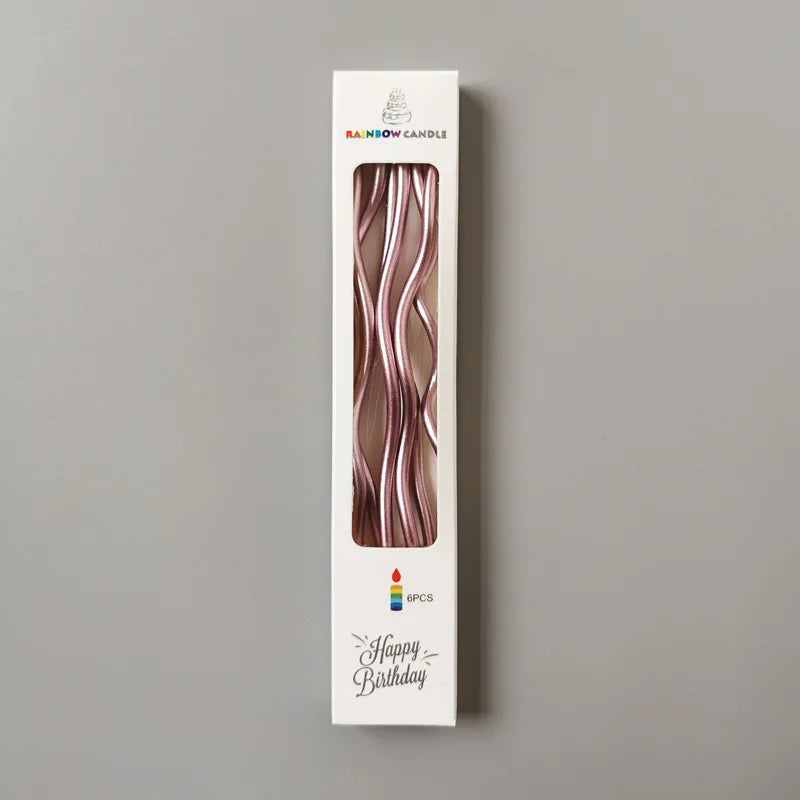 Birthday Cake Candles Smoke-Free Curved Cake Candles Curly Coil Candles Long For Birthday Cake Wedding Party Party Supplies