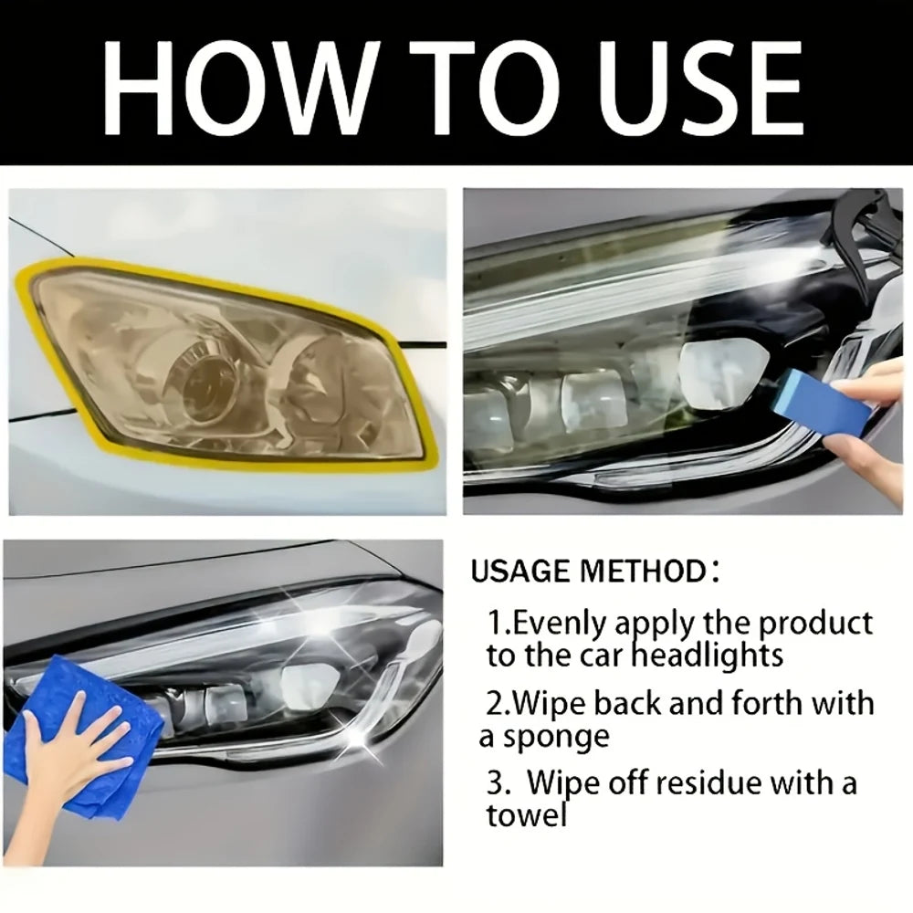 100ml Car Headlight Restoration Spray - Efficient Repair & Polish, Long-Lasting Clarity, Ideal for Automotive Lighting
