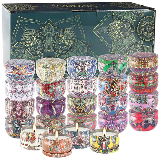 24-Pack of Chinese Classical Style Scented Candles, Party, Celebration Events, Holiday Gifts, Home Decoration, Wedding Decorations