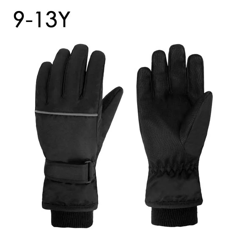 Kids' Insulated Ski Gloves – Plush-Lined Snow Gloves (Ages 4–13)