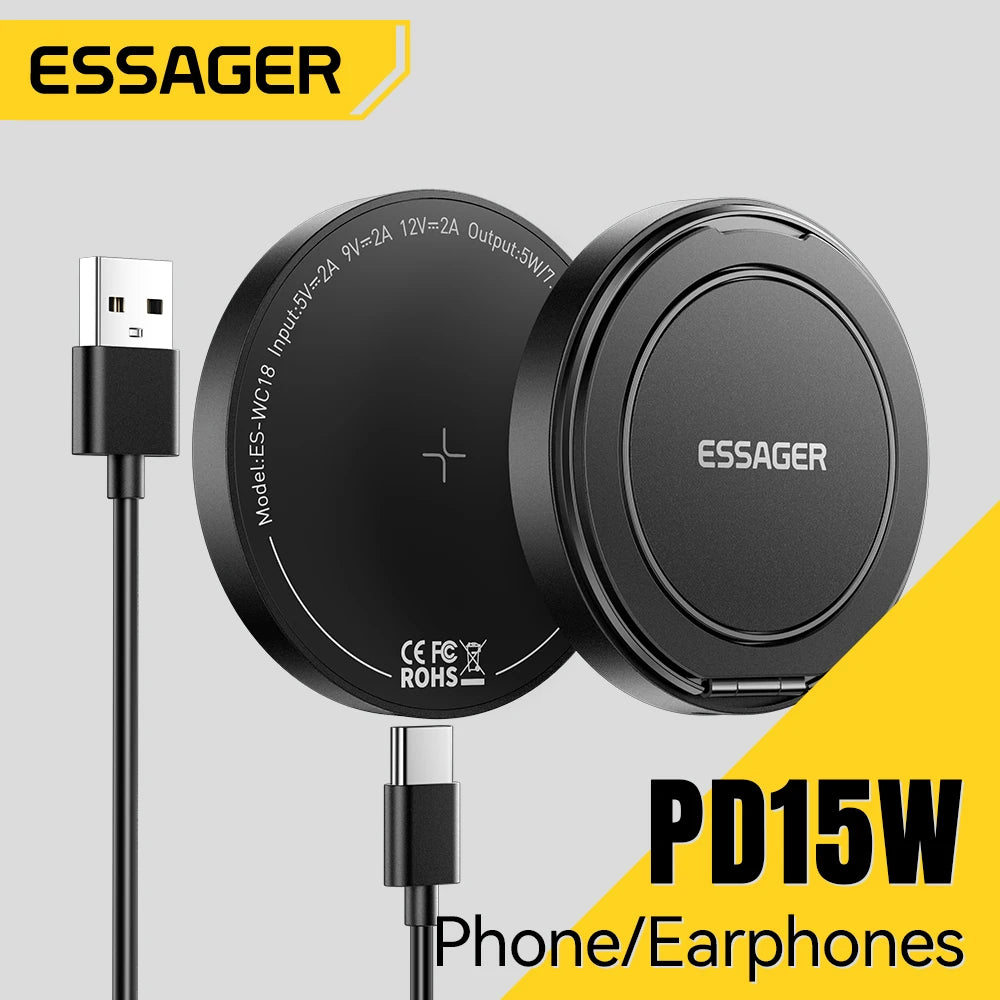 Essager 15W Magnetic Wireless Charger with USB-C Cable