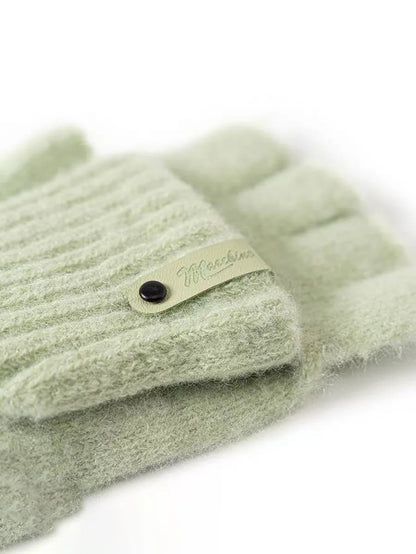 Guantes de punto sin dedos para niñas – Guantes suaves de invierno para escribir