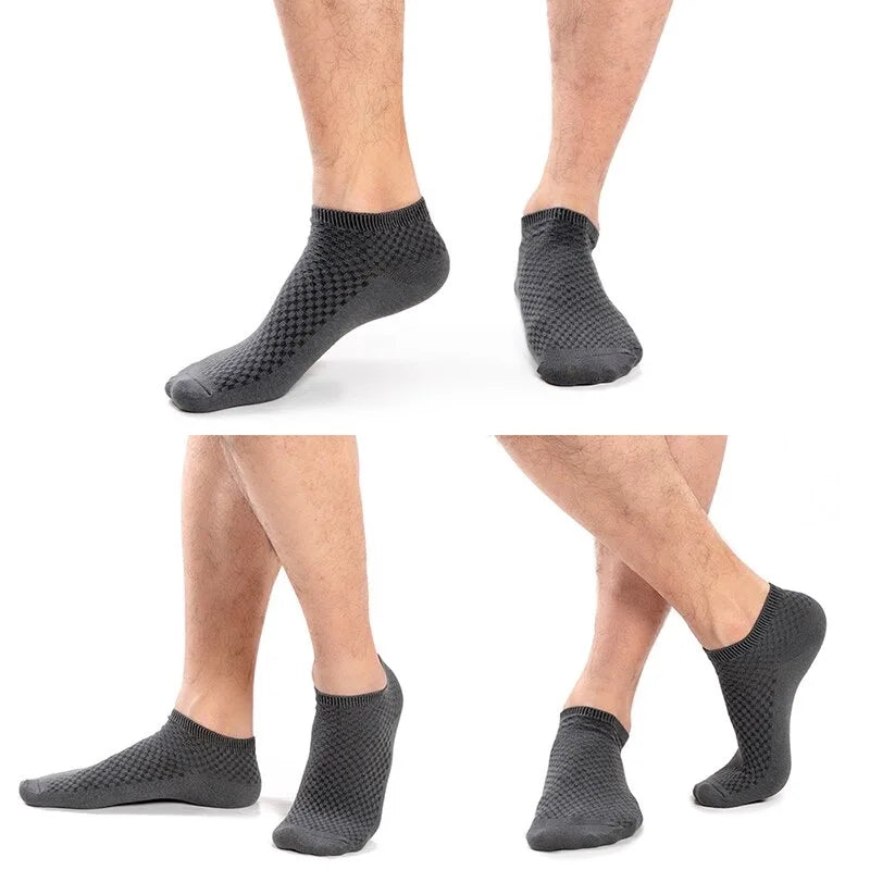 Men's Bamboo Low-Cut Socks – 5 Pairs, Soft & Breathable
