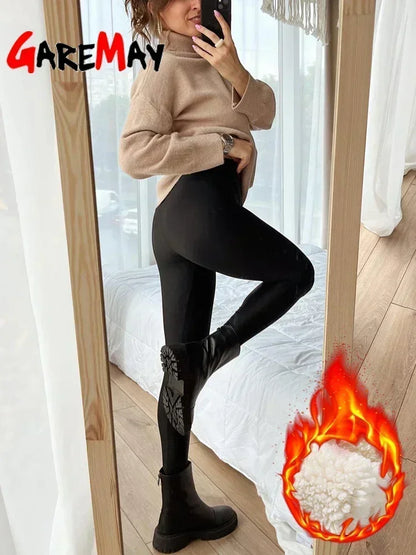 Leggings de invierno de cintura alta para mujer GareMay