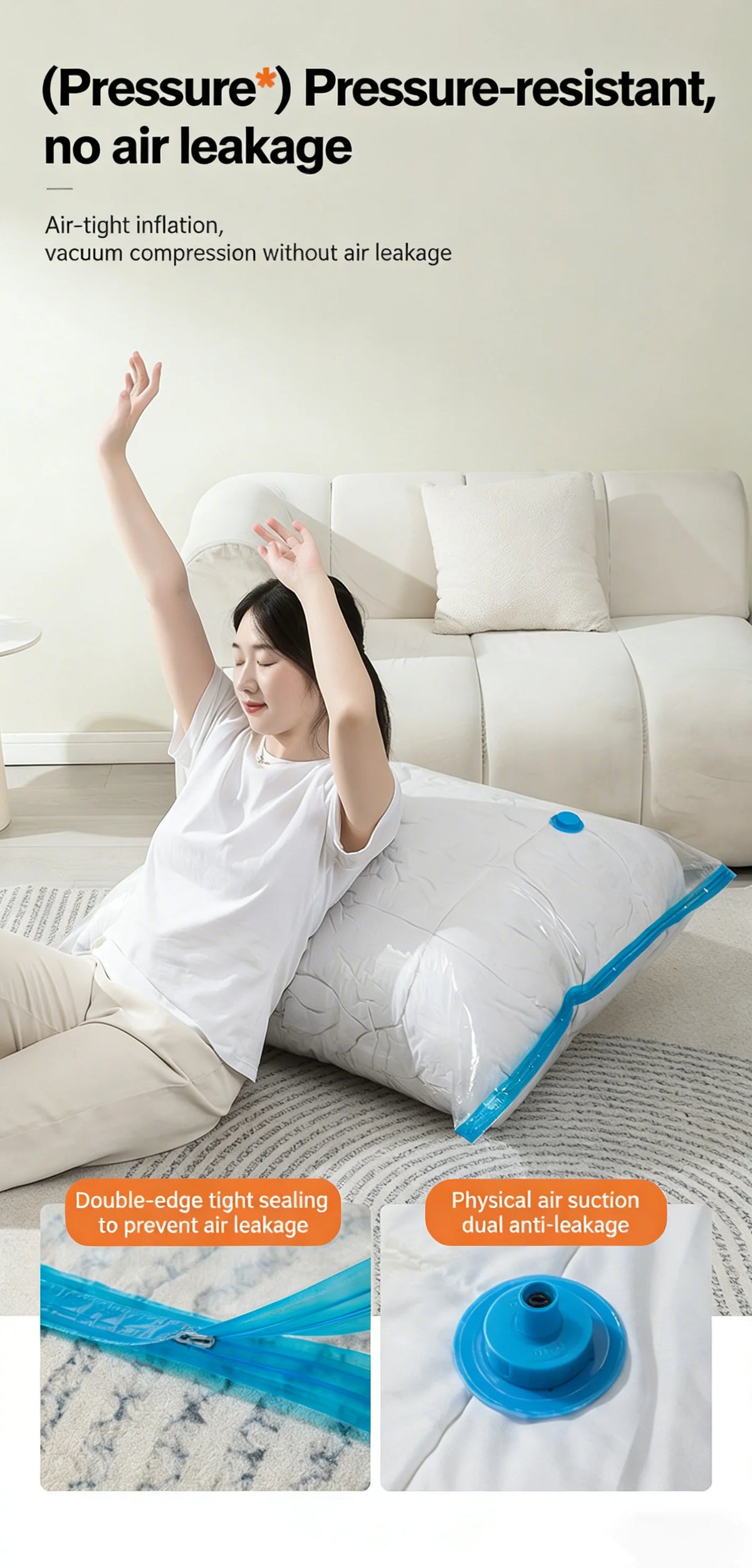 Vacuum Storage Bags 5-Pack | Space Saver Bags for Clothes, Duvets & Bedding, M & L Sizes