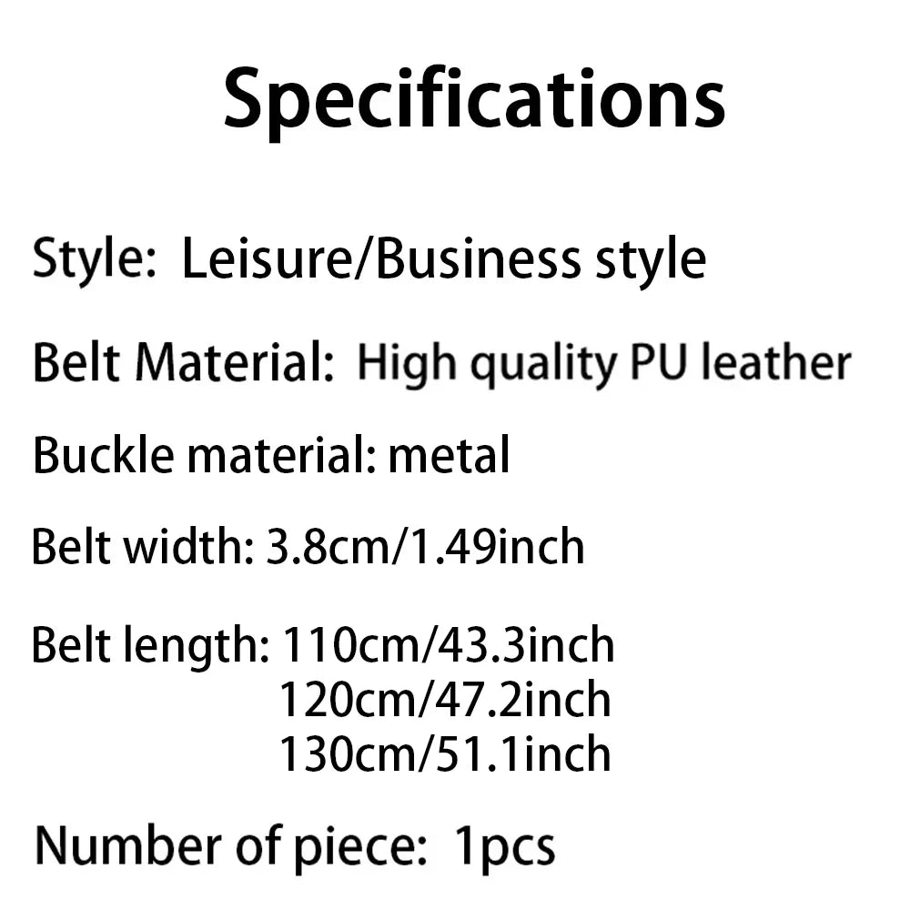 Men's Classic Pin-Buckle Belt – Black Faux Leather Jeans Belt