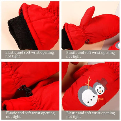 Guanti da sci spessi per bambini – Guanti da neve antiair e antiscivolo (2–5 anni)
