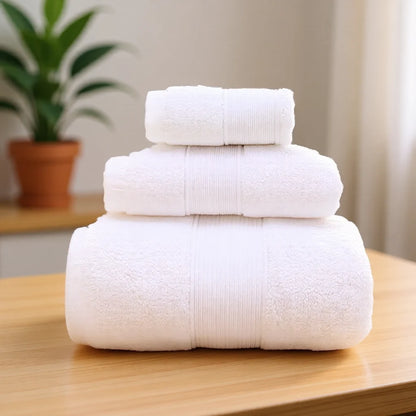 Juego de toallas de algodón de 600 g/m² – 3 piezas, cero torsión y esponjosas