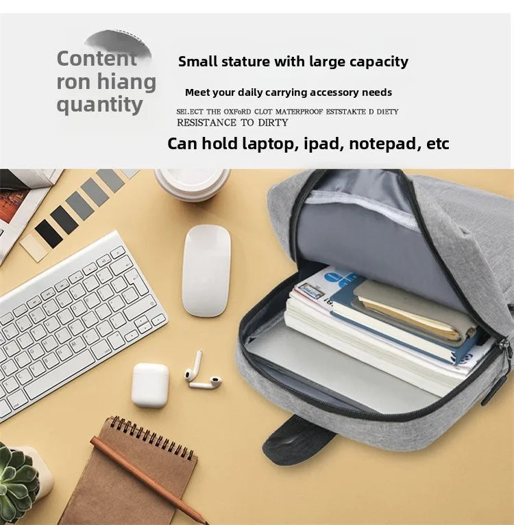 Minimalist Commuter Laptop Backpack - Solid Colour Large Capacity Business Bag