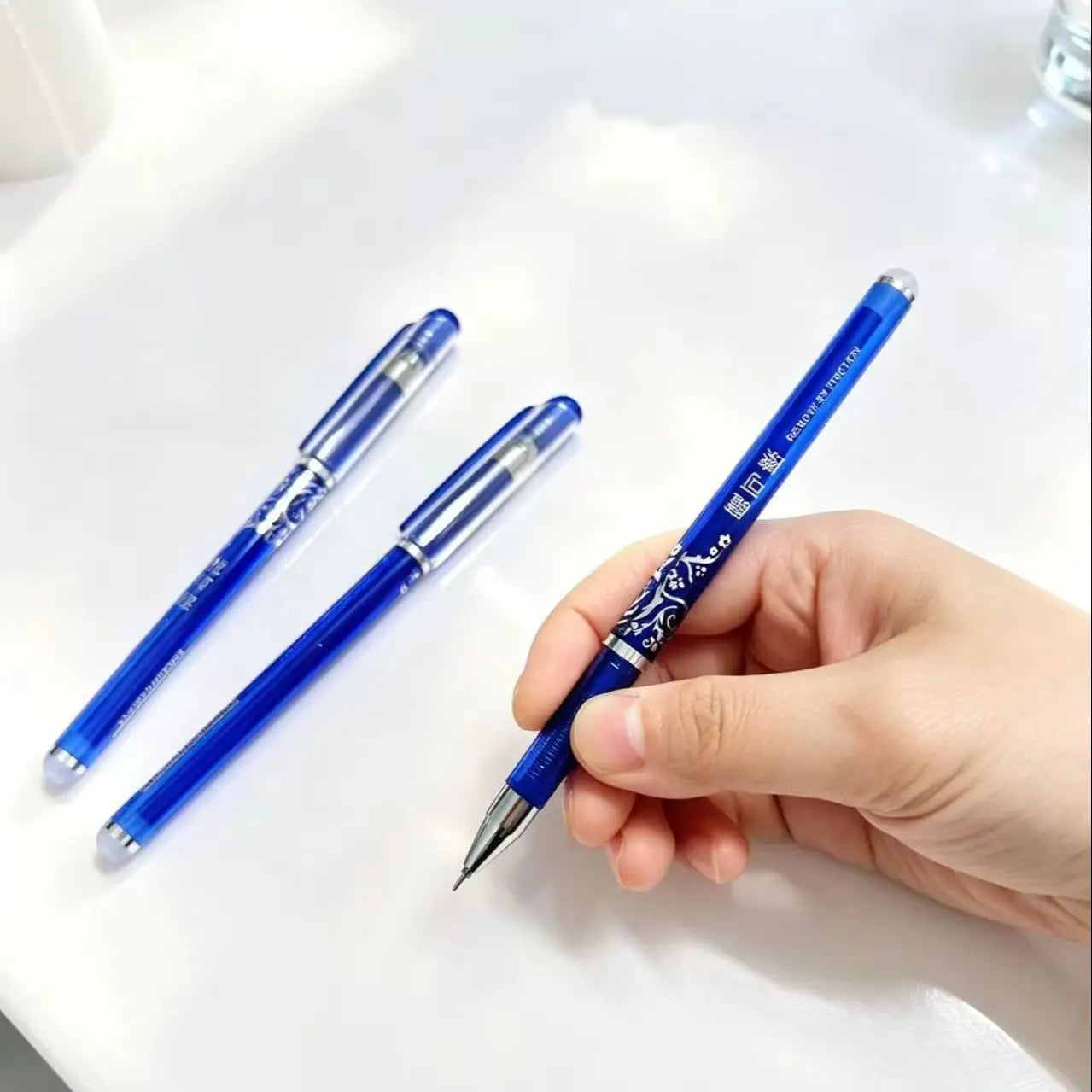 Erasable Gel Pen Set Smooth Writing Blue Black Ink Erasable Pens for School Office Student Stationery DIY Supplies