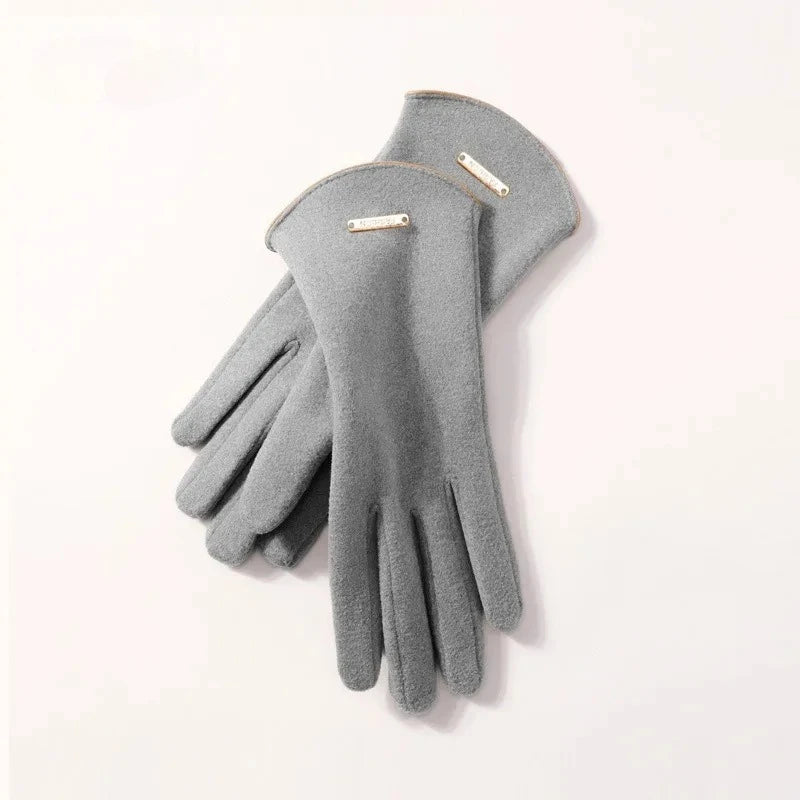 Women's Windproof Suede-Feel Touchscreen Gloves