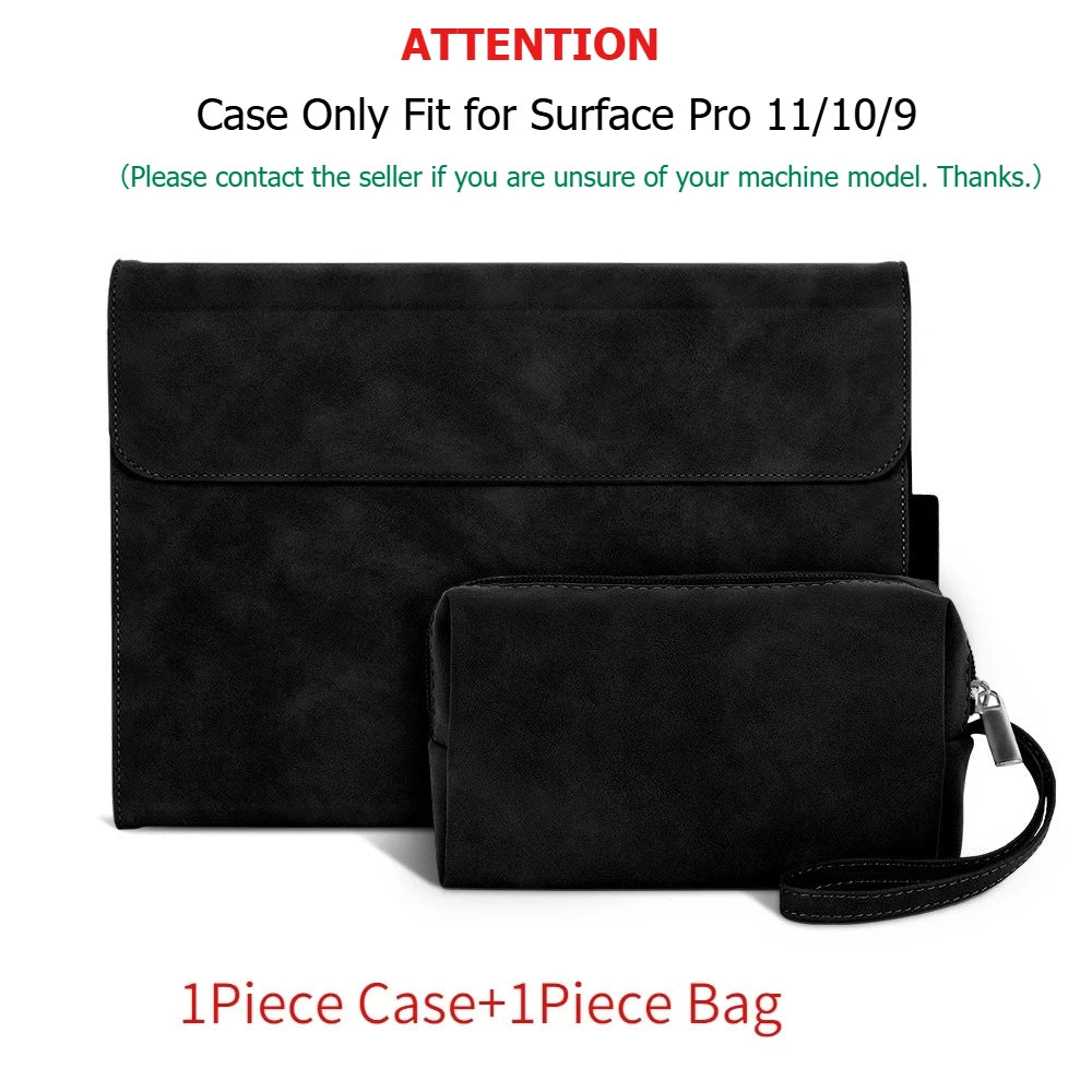 Business Cover for Microsoft Surface Pro 11/10/9 Portfolio Case 13inch Multiple Angle Stand Tpu Shell Compatible with Keyboard