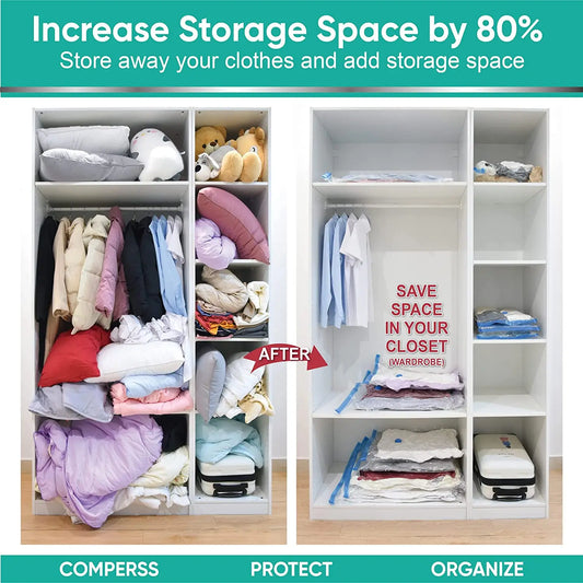 Vacuum Storage Bags for Clothes | Space Saver Bags with Valve | 6 Sizes Available