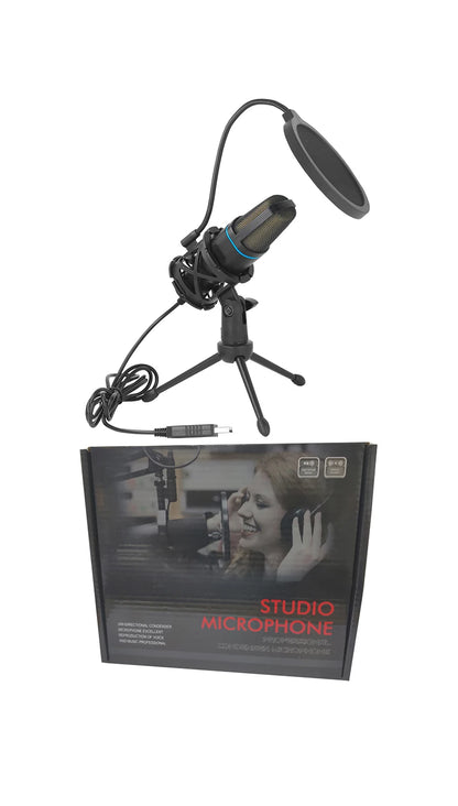 Micrófono de condensador USB RGB – Micrófono Plug-and-Play para podcasts y gaming