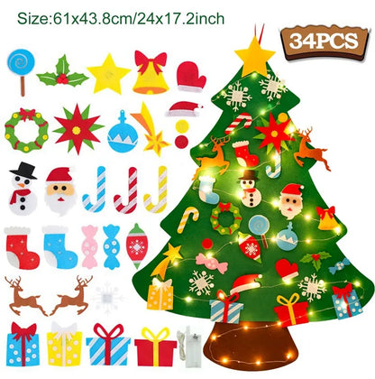 Sapin de Noël en feutrine à faire soi-même pour enfants – Sapin mural avec décorations à coller