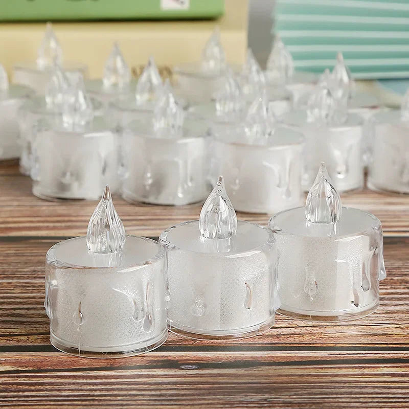 LED Flameless Pillar Candles Realistic Flickering Plastic Candle Night Light for Home Party Wedding Christmas Halloween Decor ﻿