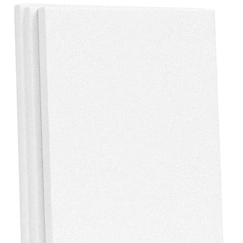 5-Pack White Blank Artist Canvas Boards – Wooden Frame Cotton Canvases for Oil, Acrylic & Watercolour Painting