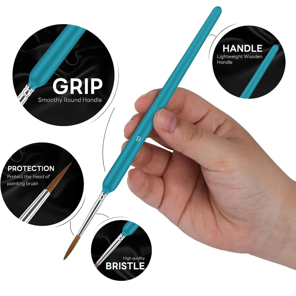 Miniature Detail Paint Brush Set – 10 or 11 Fine-Tip Brushes