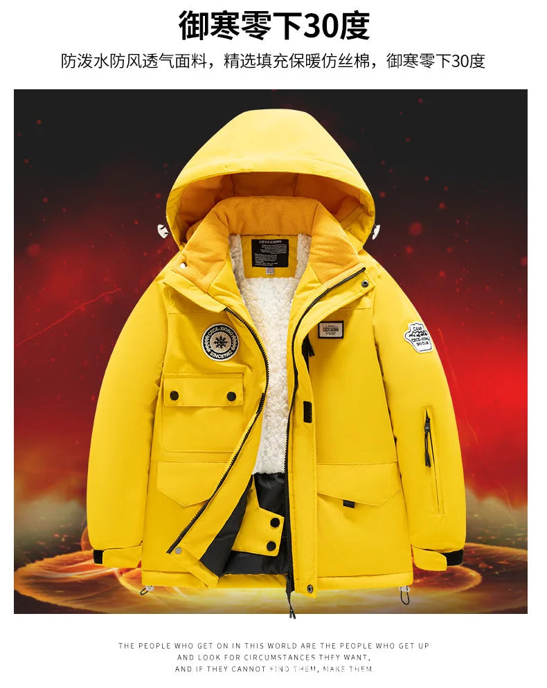 Children's Ski Suit Girls Boys Outdoor Thickened Waterproof Windproof Warm Teenager Ski Pants Equipment 100-165cm