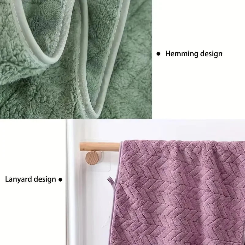 6-Piece Coral Velvet Towel Set – Soft, Thick & Absorbent