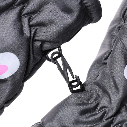 Muffole da neve con coniglietto per bambini – Muffole da sci per bimbi con fodera in velluto