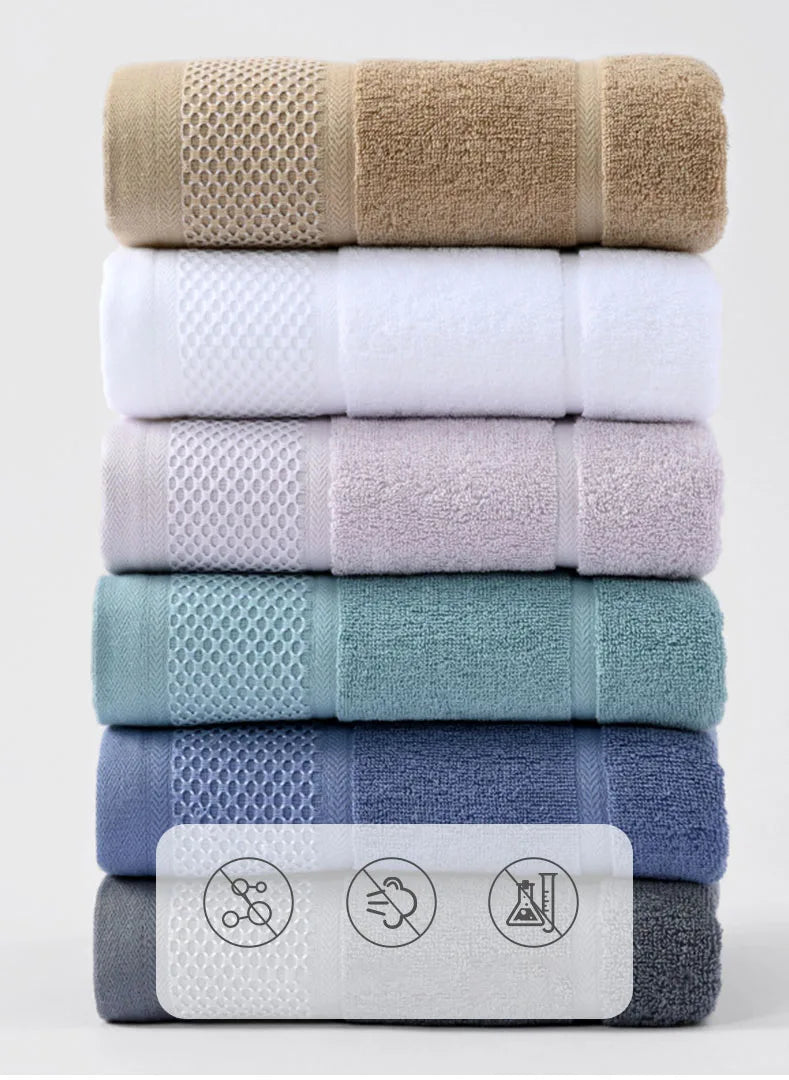 Thick Cotton 3-Piece Towel Set – Bath, Hand & Washcloth