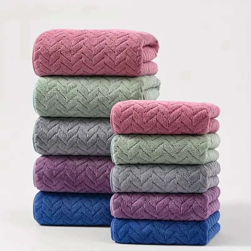 6-Piece Coral Velvet Towel Set – Soft, Thick & Absorbent